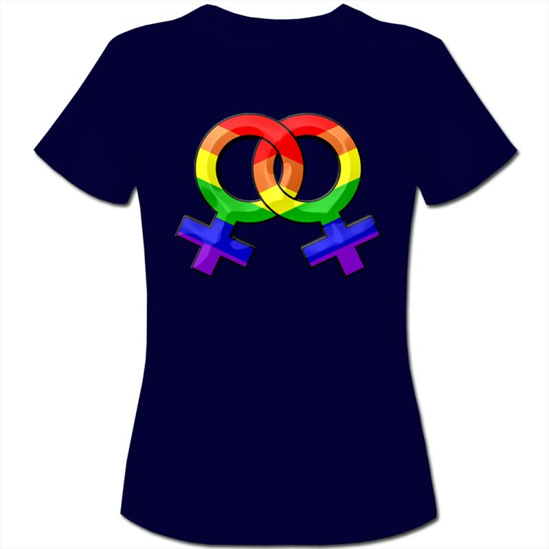 Female Symbol Linked Lesbian Pride Rainbow Womens Ladies T Shirt Ebay